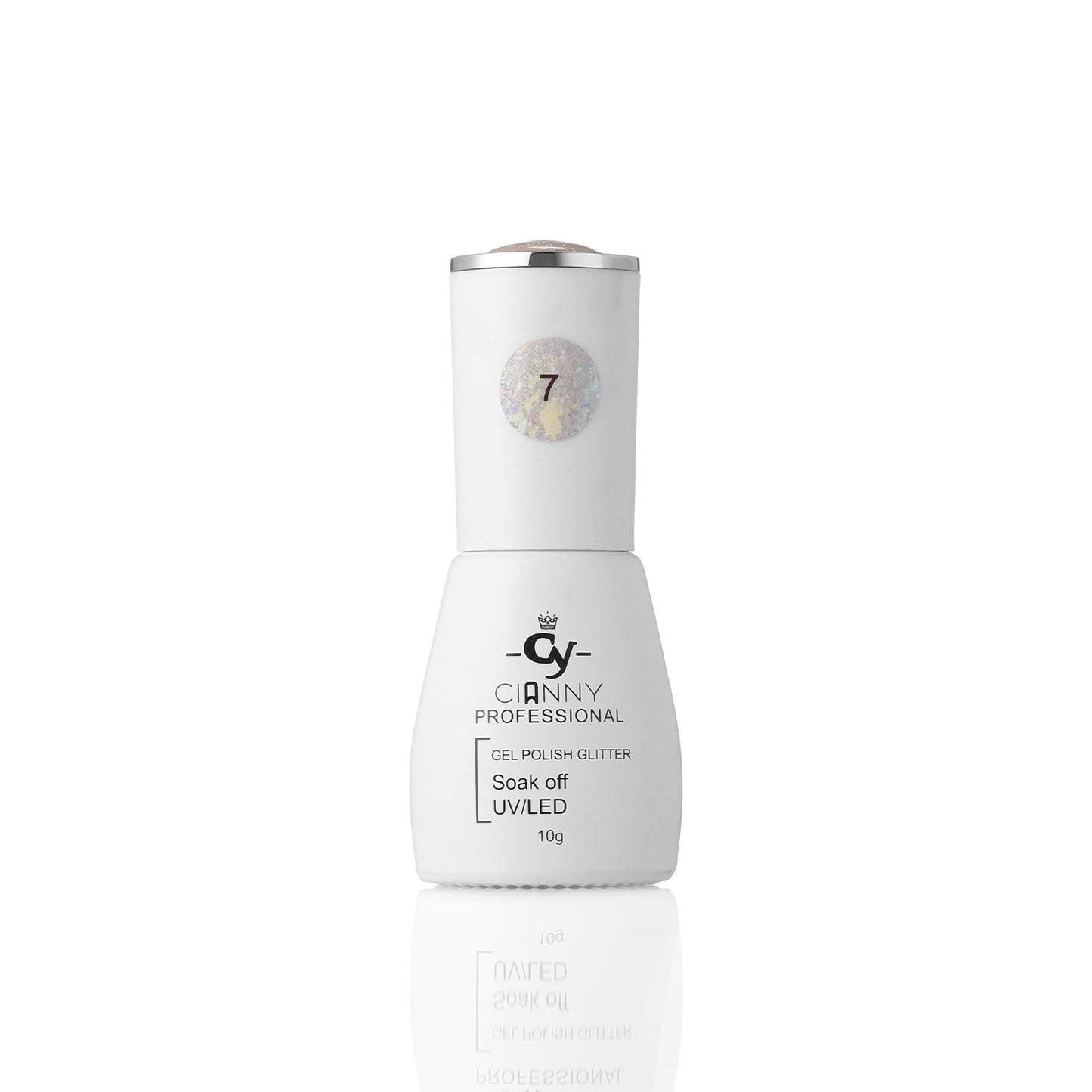Gel polish con efecto reflectivo que se logra ver con juego de luces.