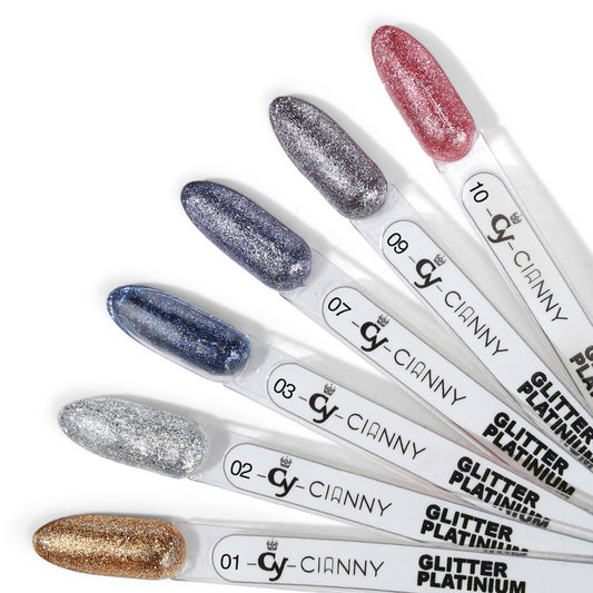 Gel de extrema saturación con microglitter y color.