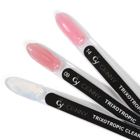 Nueva generación de gel, autonivelante y estático. Consistencia gelosa al toque con el pincel pero estático cuando se deja de trabajar con el pincel. Ideal para construir uñas, es un verdadero placer trabajar con este nuevo gel.