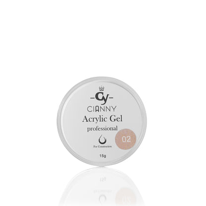 Acrygel, producto ideal para construir o alargar las uñas, fácilmente moldeable aporta resistencia y dureza. Color delicado con microglitter.