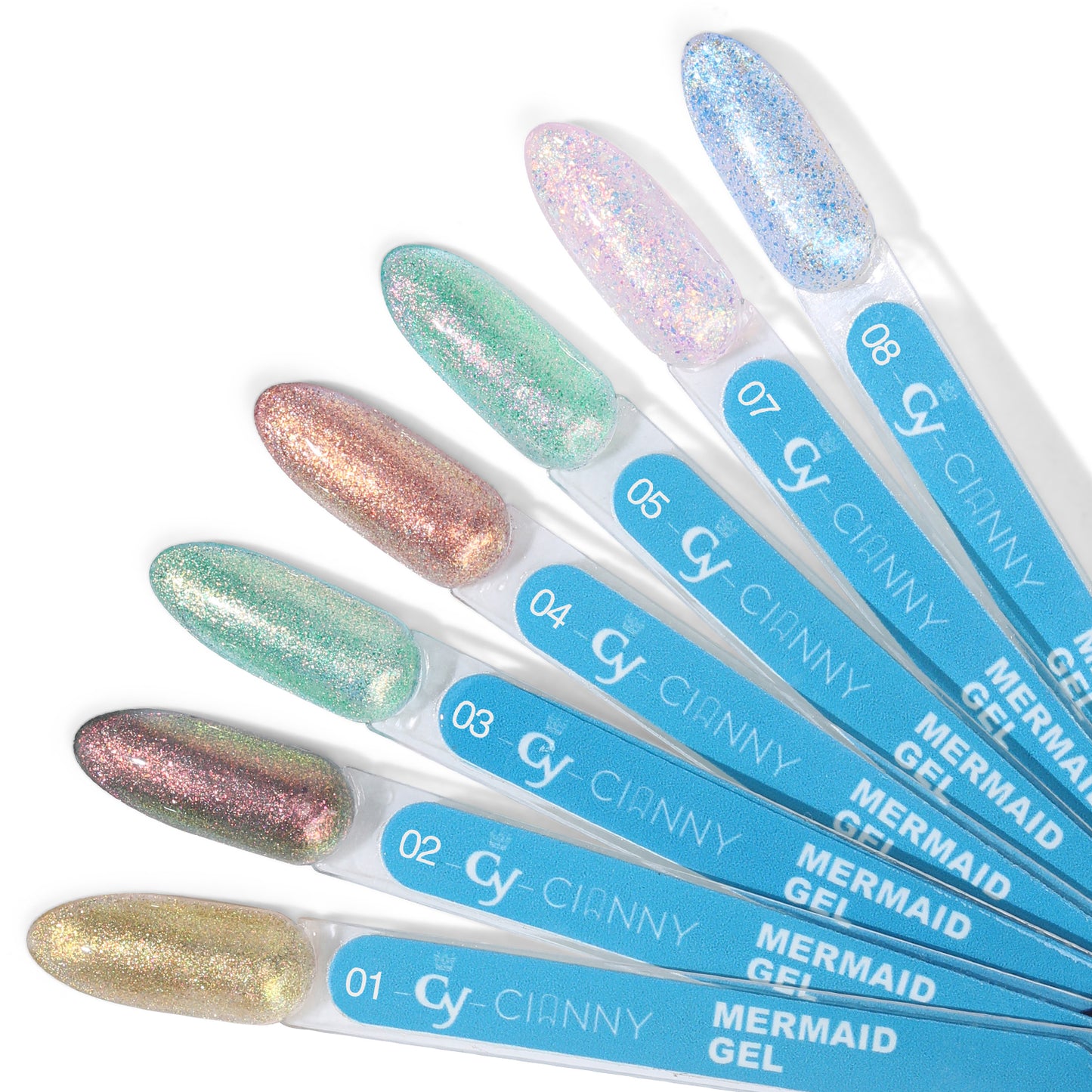Gel polish con efecto reflectivo que se logra ver con juego de luces.