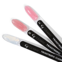 Nueva generación de gel, autonivelante y estático. Consistencia gelosa al toque con el pincel pero estático cuando se deja de trabajar con el pincel. Ideal para construir uñas, es un verdadero placer trabajar con este nuevo gel.
